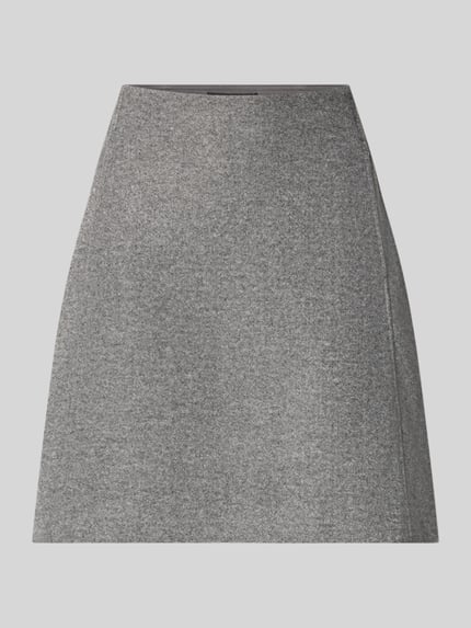 Produktfoto, grauer ausgestellter Mini-Rock mit Nahtreißverschluss, glatte Textur, Ausgestellter Mini-Rock mit Nahtreißverschluss Modell 'FORTUNEALLISON' von VERO MODA, Damen Mini-Rock