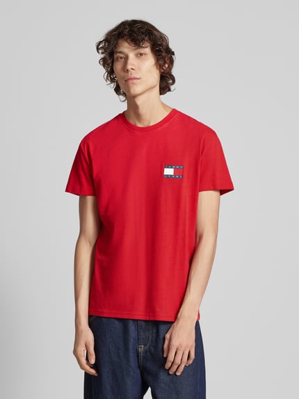 Tommy Jeans T-Shirt mit Label-Print Rot 4
