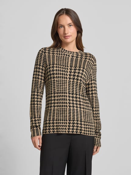 Christian Berg Woman Selection Gebreide pullover met ronde hals Zand - 4