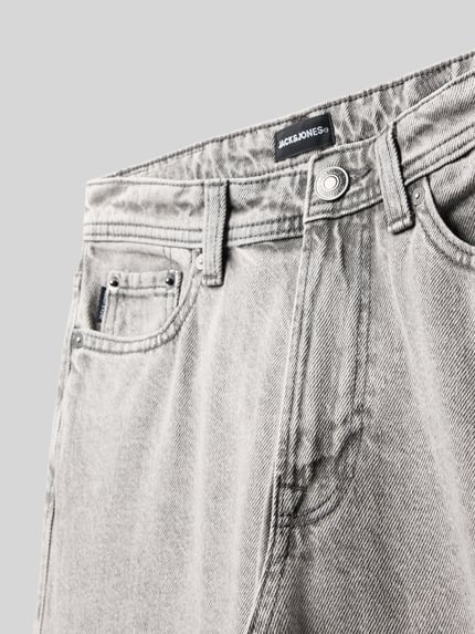 JACK & JONES Straight fit jeans met logopatch, model 'Iron' Lichtgrijs - 2