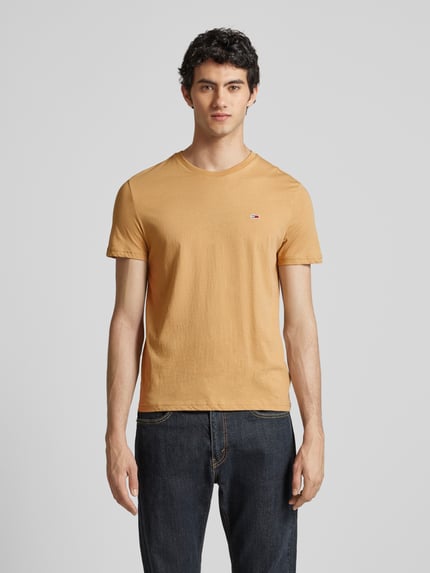 Tommy Jeans T-Shirt mit Label-Stitching Beige Melange 4