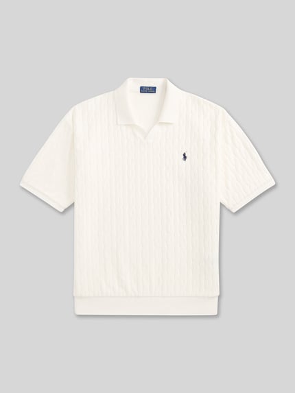 Polo Ralph Lauren Koszulka polo o kroju relaxed fit z czystej bawełny w imitacji dzianiny Biały 2