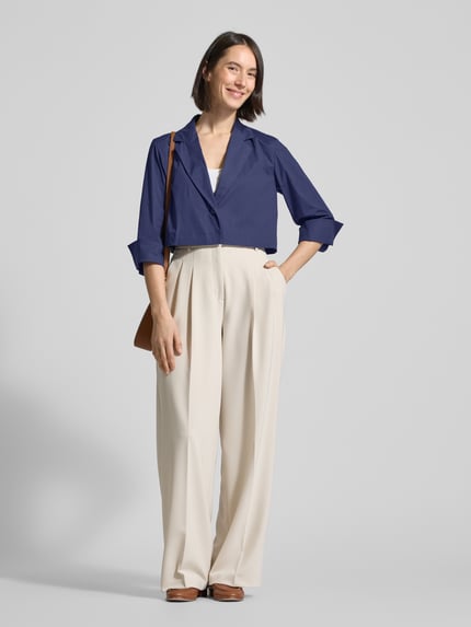 Marella Kort Blazer met Reverskraag Model 'ZOLLA' Marineblauw - 1