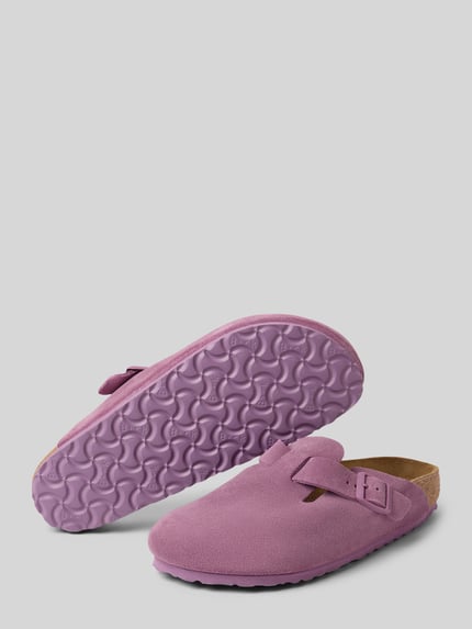 Birkenstock Kapcie z detalami z logo model ‘Boston’ Fiołkoworóżowy 4