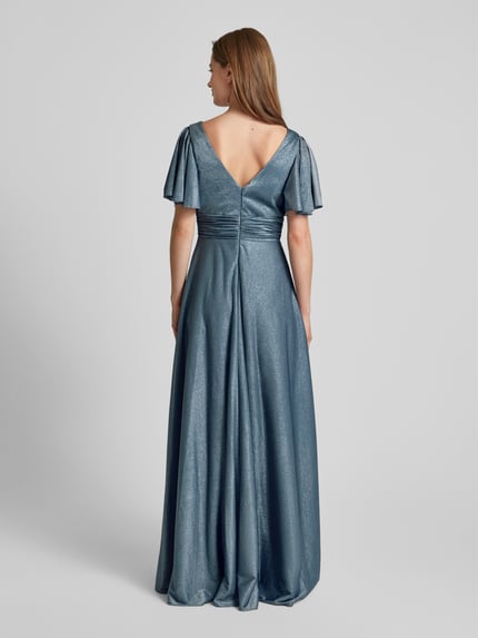 LUXUAR FASHION Abendkleid in schimmerndem Design Rauchblau 5
