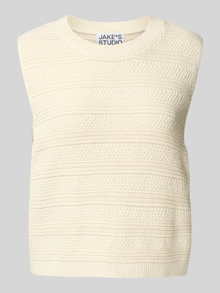 Jake*s Studio Woman Gebreide top met structuurmotief Ecru - 2