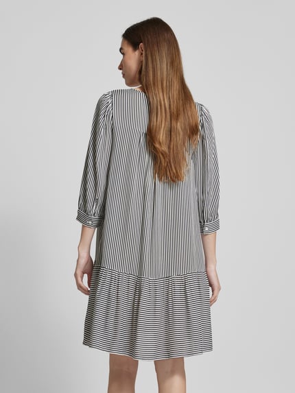VERO MODA Knielange jurk met V-hals Marineblauw - 5