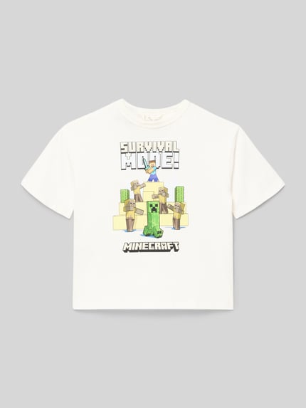 MANGO T-Shirt mit Motiv-Print Offwhite 1