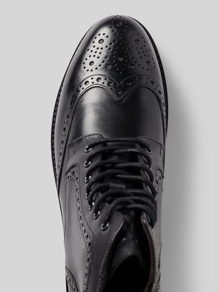 DIGEL Schnürstiefel aus Rindvelours mit Broguing Black 3