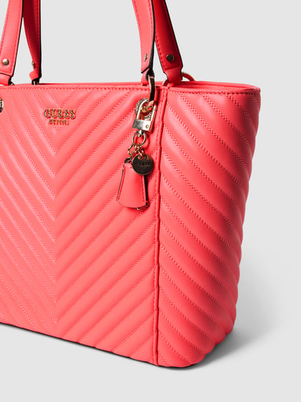 GUESS Handtas met doorgestikte naden, model 'NOELLE' Koraal - 3