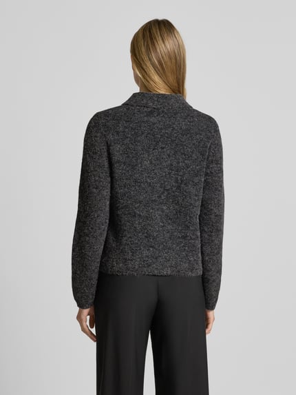 Gestuz Gebreide pullover van mix van wol en alpaca model 'alpha' Antraciet - 5