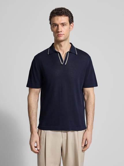 Cruna Regular Fit Poloshirt aus Baumwolle Dunkelblau 4