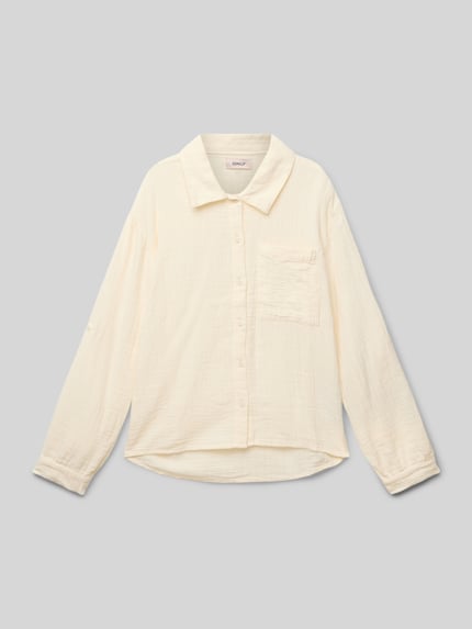 ONLY Regular fit overhemdblouse van puur katoen, model 'THYRA‘ Zand - 1