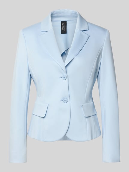 Produktfoto, Blazer met Reverskraag van Marc Cain, viscosemix met stretch, regular fit, knoopsluiting, klepzakken, lichtblauw