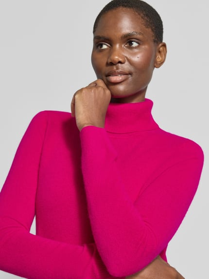 Christian Berg Woman Regular Fit Rollkragenpullover aus reinem Kaschmir Pink 3