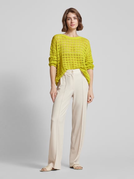 Smith and Soul Grof gebreide pullover Neongeel gemêleerd - 1