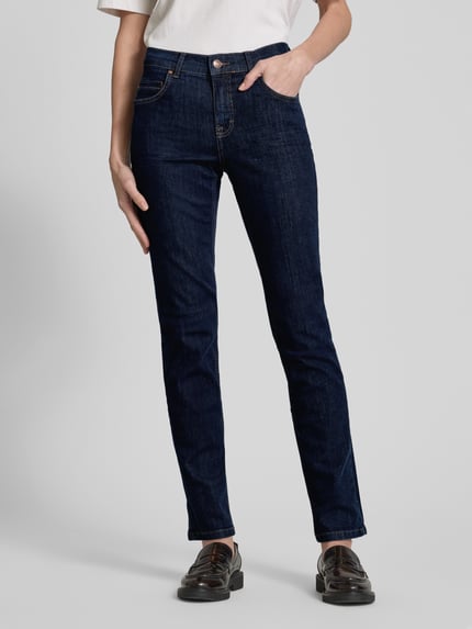 ANGELS Jeansy o kroju straight fit z dodatkiem streczu model ‘Cici’ Ciemnoniebieski 4