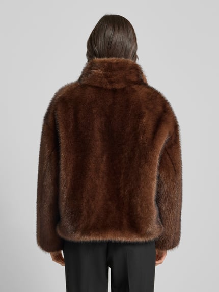 MAX&Co. Kurtka ze sztucznego futra o kroju regular fit z bocznymi, wpuszczanymi kieszeniami model ‘AZOTO’ Orzechowy 5