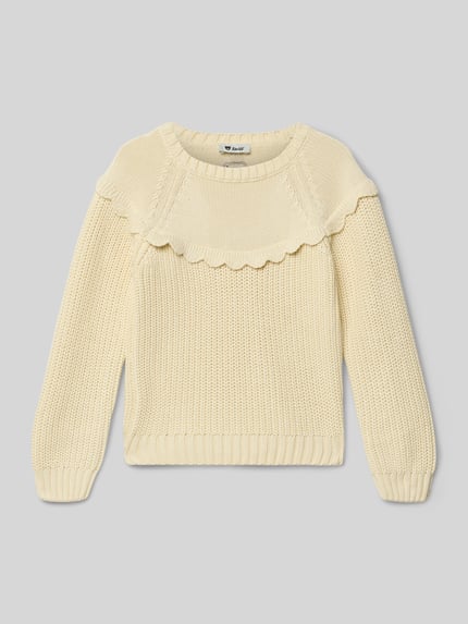Steiff Regular Fit Pullover in Strick-Optik Ecru 1