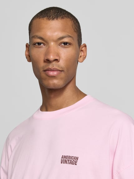 American Vintage T-Shirt mit Logo-Print Rosa 3