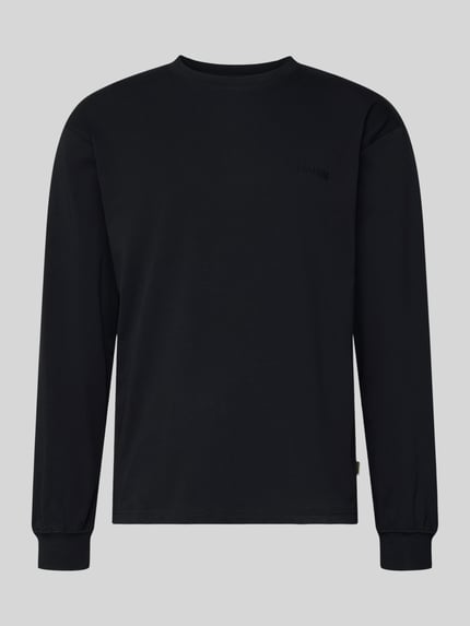 WOODBIRD Longsleeve mit Label-Stitching Modell 'Baine' Black 2