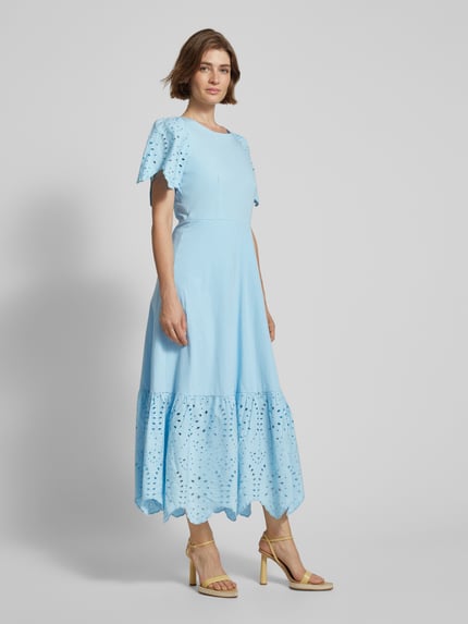 Selected Maxi-jurk met ajourpatroon Bleu - 1