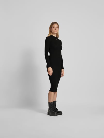 Diesel Midi-jurk met labelstitching BLACK - 1