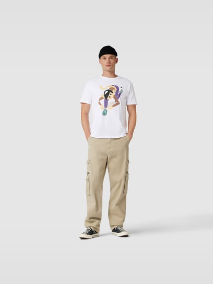 WOOD WOOD T-shirt z nadrukiem z motywem Biały 1