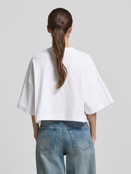 BOSS Orange Boxy fit T-shirt van puur katoen Offwhite - 5