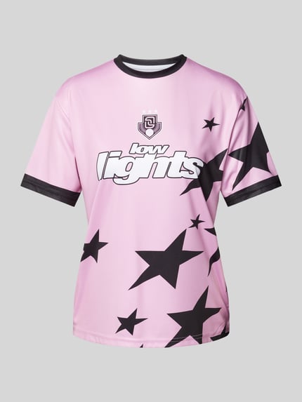 Low Lights Studios T-Shirt mit Label-Details Modell 'ALLSTARS' Pink 2