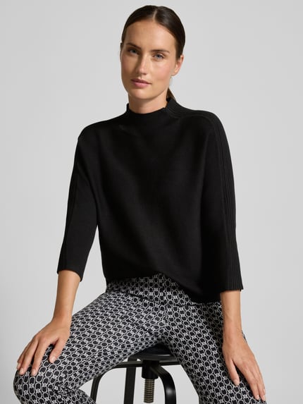 COMMA Strickpullover mit Stehkragen und 3/4-Arm Black 3