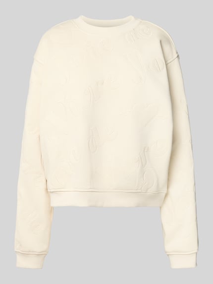 Jake*s Casual Sweatshirt mit Strukturmuster Ecru 2