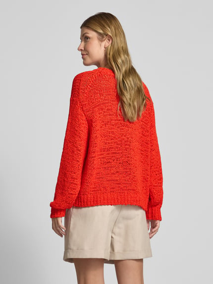 Staud Gebreide pullover met ribboorden, model 'CALA' Oranje - 5