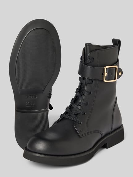 BOSS Schnürstiefel aus echtem Leder Modell 'ELERI' Black 4