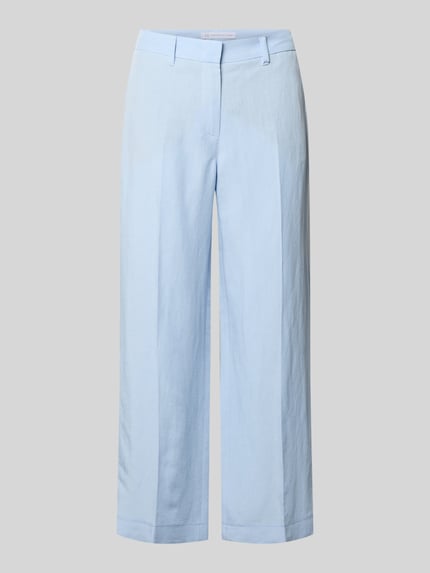 Produktfoto, hellblaue Stoffhose mit Bügelfalten Modell 'OLESSA' von Raffaello Rossi aus Viskose-Leinen-Mix, 7/8 Fit, klassische Form
