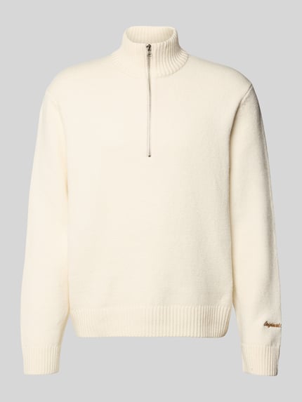 JACK & JONES Strickpullover mit gerippten Abschlüssen Modell 'NORREBRO' Offwhite 2