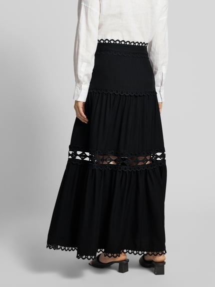 Cph Muse Spódnica midi z mieszanki wiskozy model ‘ASLEAH’ Czarny 5