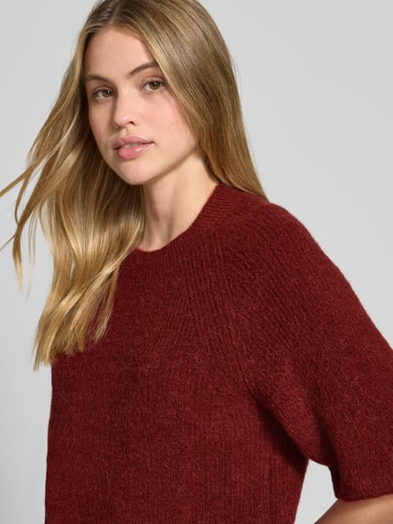 MSCH Copenhagen Strickshirt mit Woll-Anteil Modell 'Milania" Dunkelrot 3