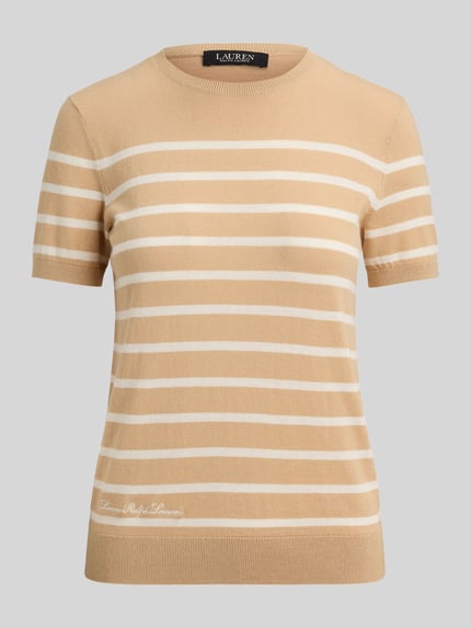Lauren Ralph Lauren Regular Fit Pullover aus Baumwoll-Mix mit kurzen Ärmeln Apricot 2