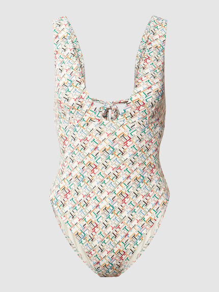 Tommy Hilfiger Badeanzug mit Allover-Muster Offwhite 1
