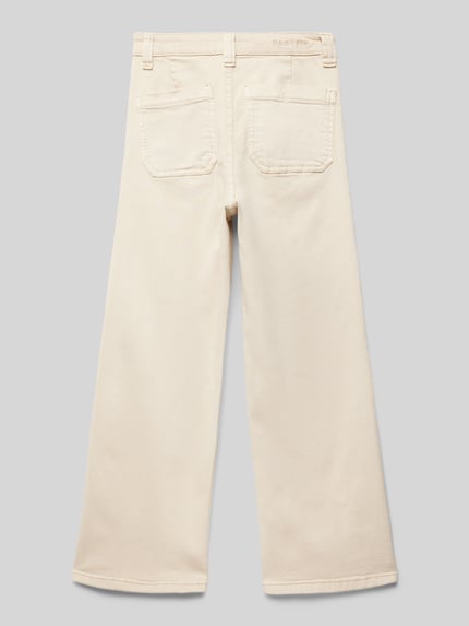 MANGO Flared Jeans mit Ziernähten Modell 'utility2' Ecru 3