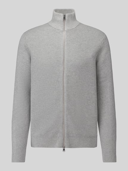 Selected Regular fit gebreid jack van puur katoen model 'DANE' Lichtgrijs - 2