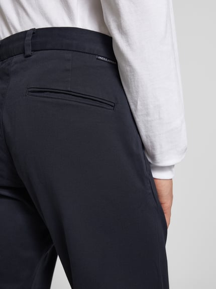 JACK & JONES Regular fit chino met ceintuurlussen, model 'KANE' Marineblauw - 3