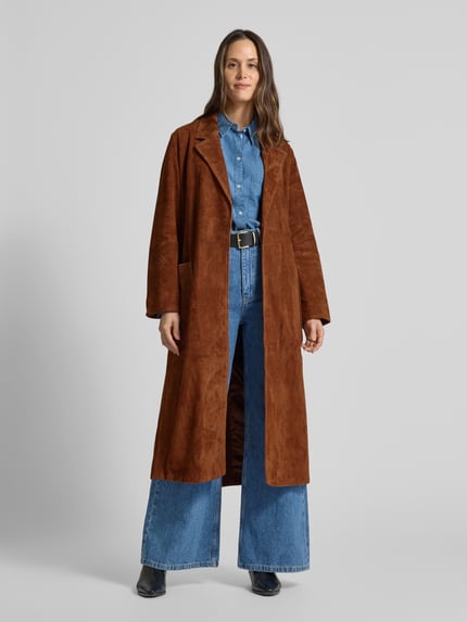 IVY OAK Lange jas van echt leer, model 'LISA' Cognac - 1