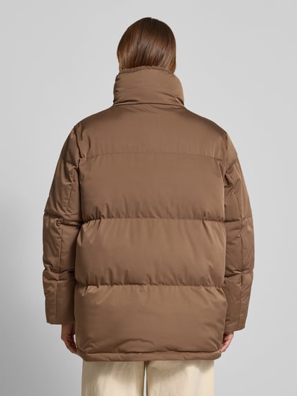 OPUS Gewatteerd jack met opstaande kraag en steekzakken, model 'Hileen' Chocoladebruin - 5