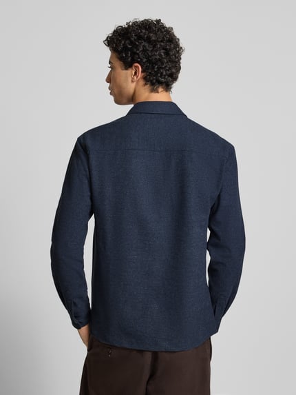 ONLY & SONS Regular fit overhemdjack met viscose, model 'MARK' Donkerblauw - 5