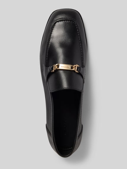 Produktfoto, Loafers aus Leder Modell 'Gimble' von GANT in Schwarz mit Abgerundete-Spitze, Schlupfform, Label-Applikation, Echtleder, Absatzhöhe 2 cm, Schafthöhe 6 cm, Schaftweite 9 cm.