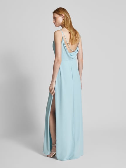 Vera Wang Bride Abendkleid in Wickel-Optik Modell 'BORDEUX' Hellblau 5
