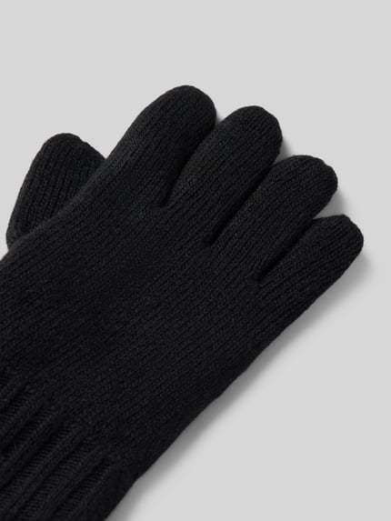 Produktfoto, Handschuhe aus reiner Wolle von EEM in Unifarben, Strick-Optik, eingefasste Abschlüsse, weiche Struktur, grauer Hintergrund.