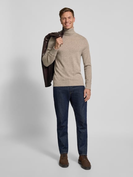 FTC Cashmere Kaschmirpullover mit Rollkragen Beige 1